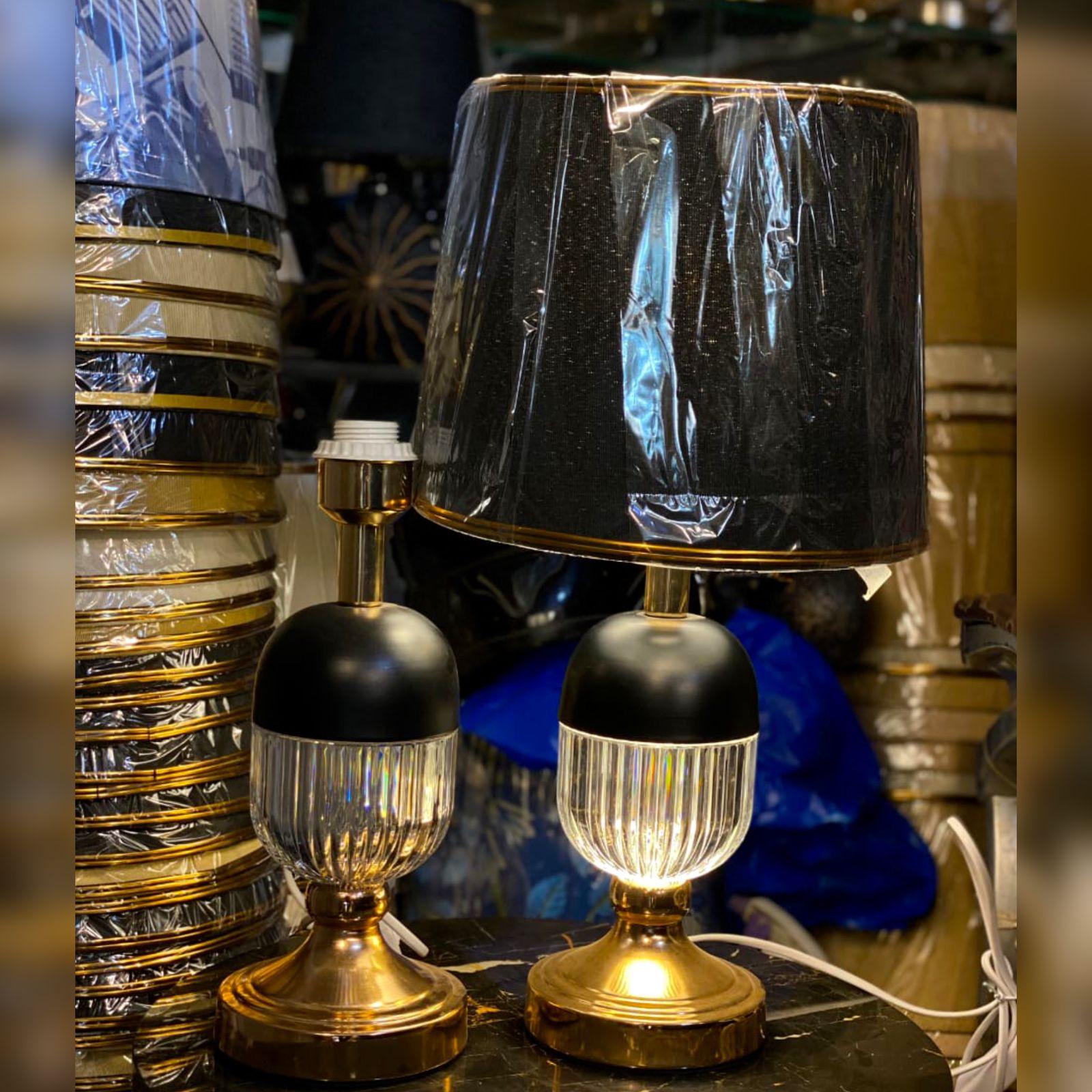 Crystal Table Lamps with Fabric Shades