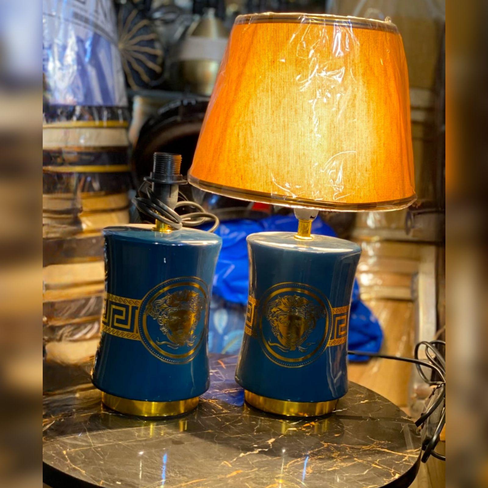 Blue Versace Inspired Ceramic Table Lamp