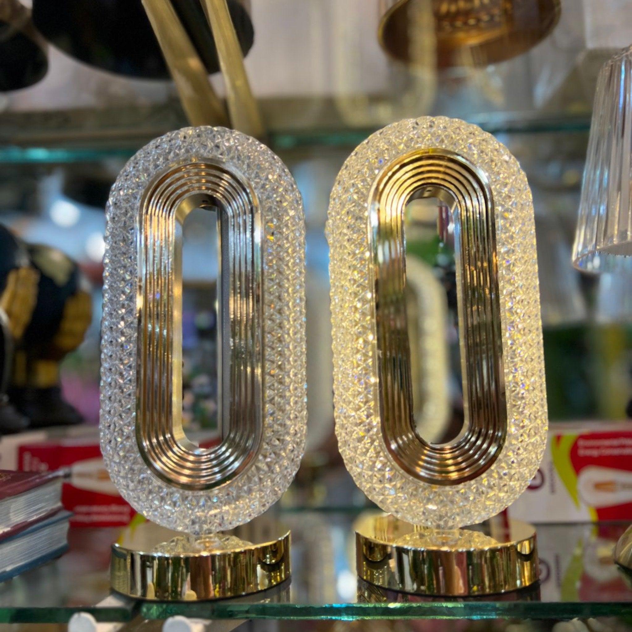 Luxury Crystal Table Lamp | Modern LED Decorative Light for Living Room & Bedroom | 3 light modes