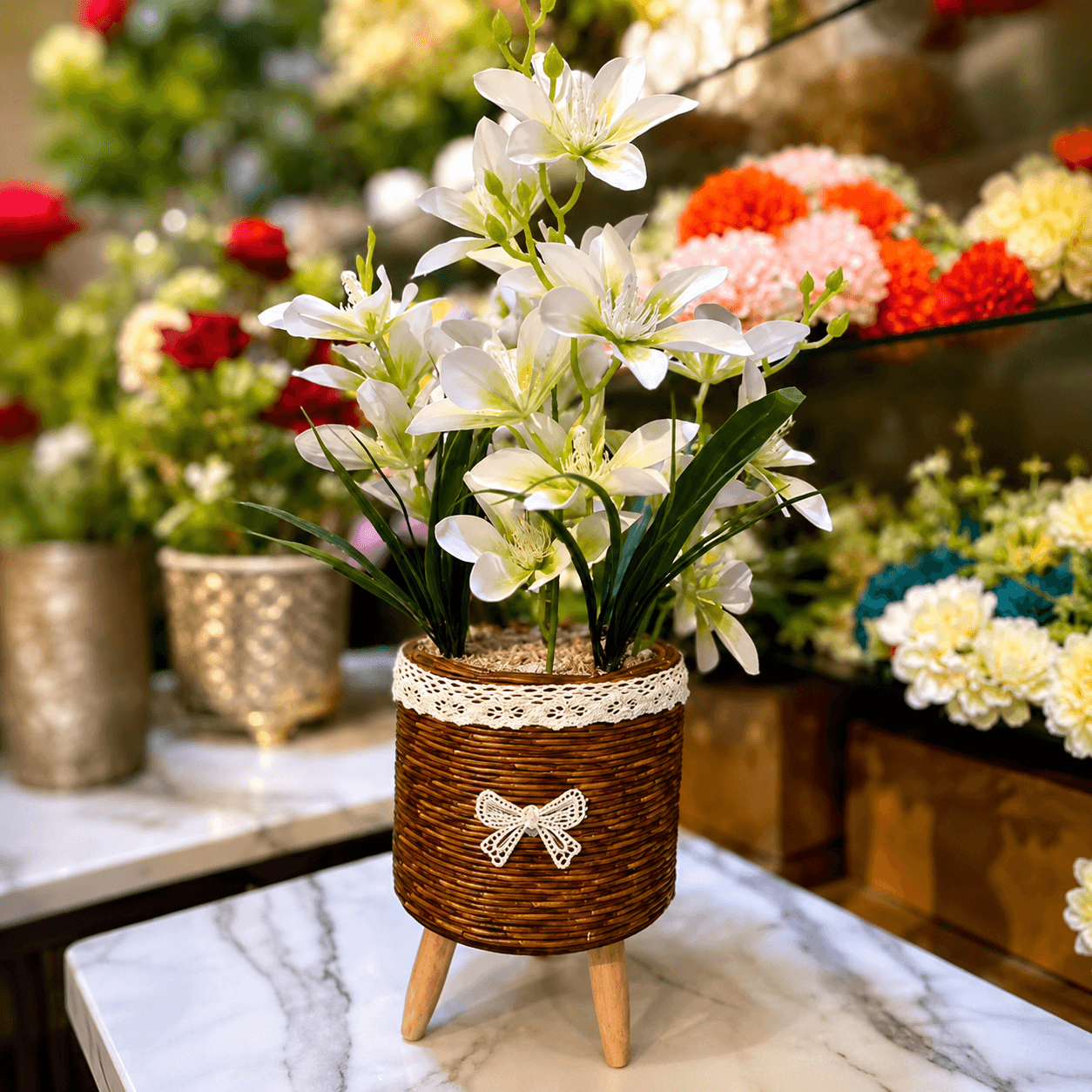 Artificial Lily Flower Arrangement