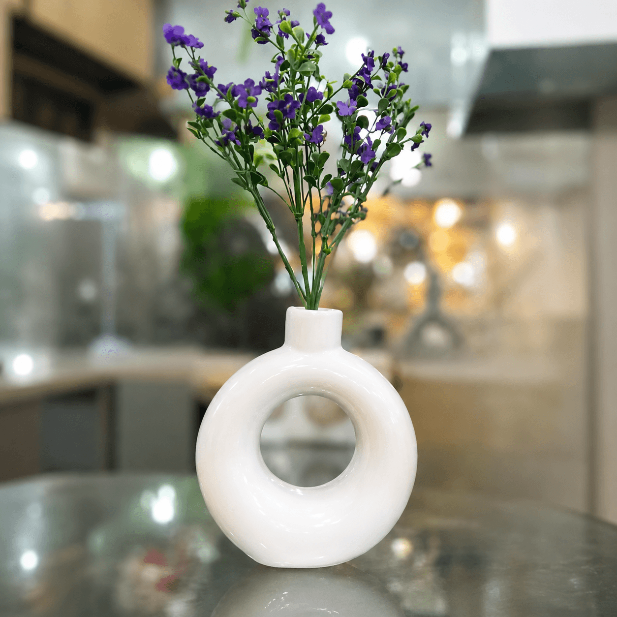 White Ceramic Donut Vase