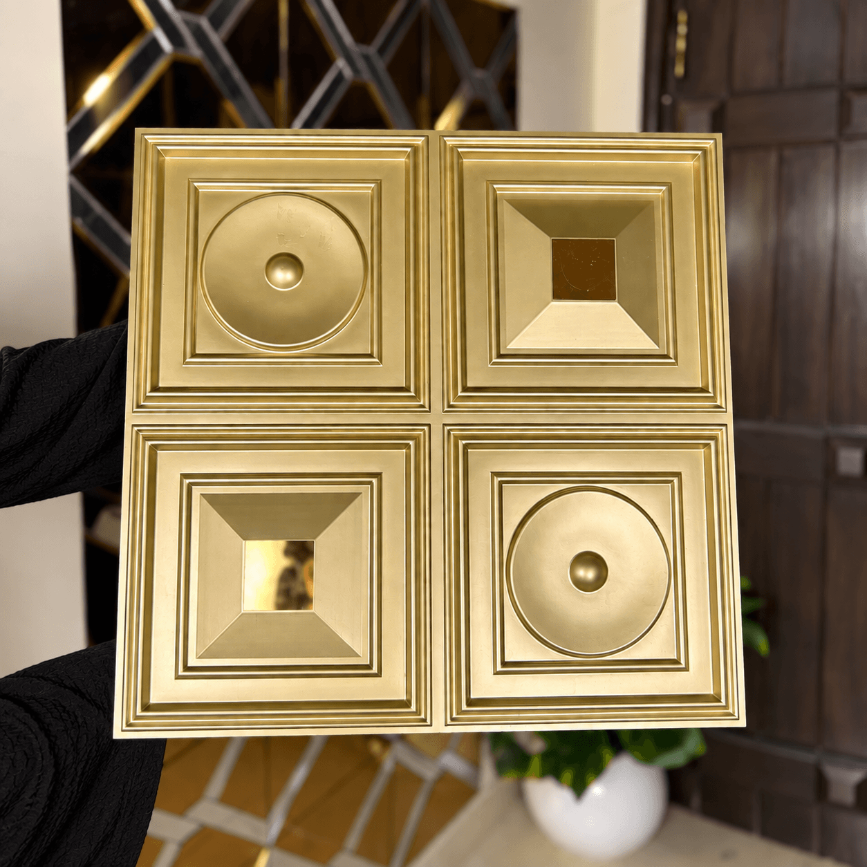 Mosaic 3D PVC Wall Panel  Gold