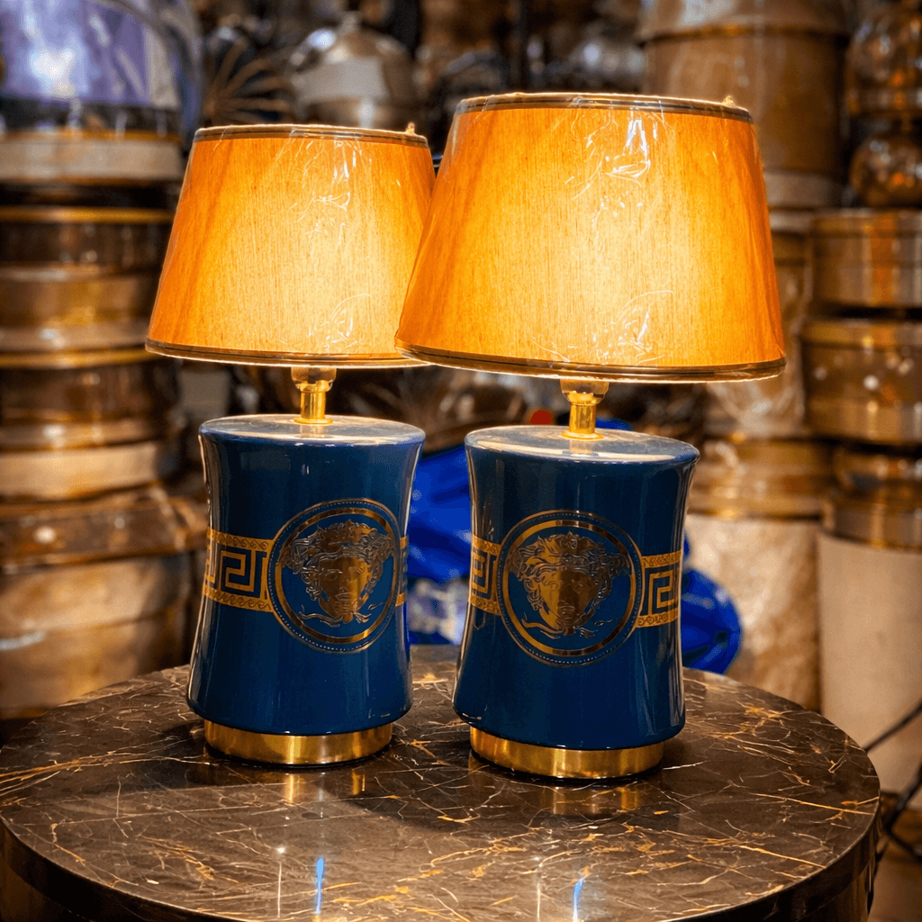 Blue Versace Inspired Ceramic Table Lamp
