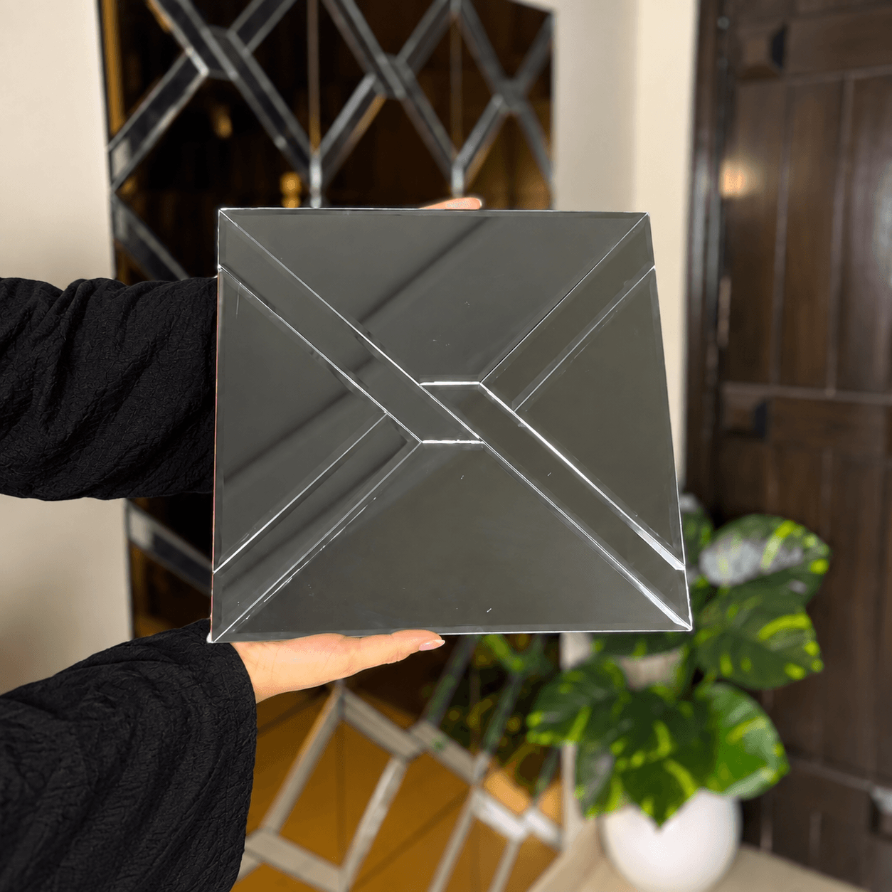 Geometric Silver Mirror Mosaic Tile