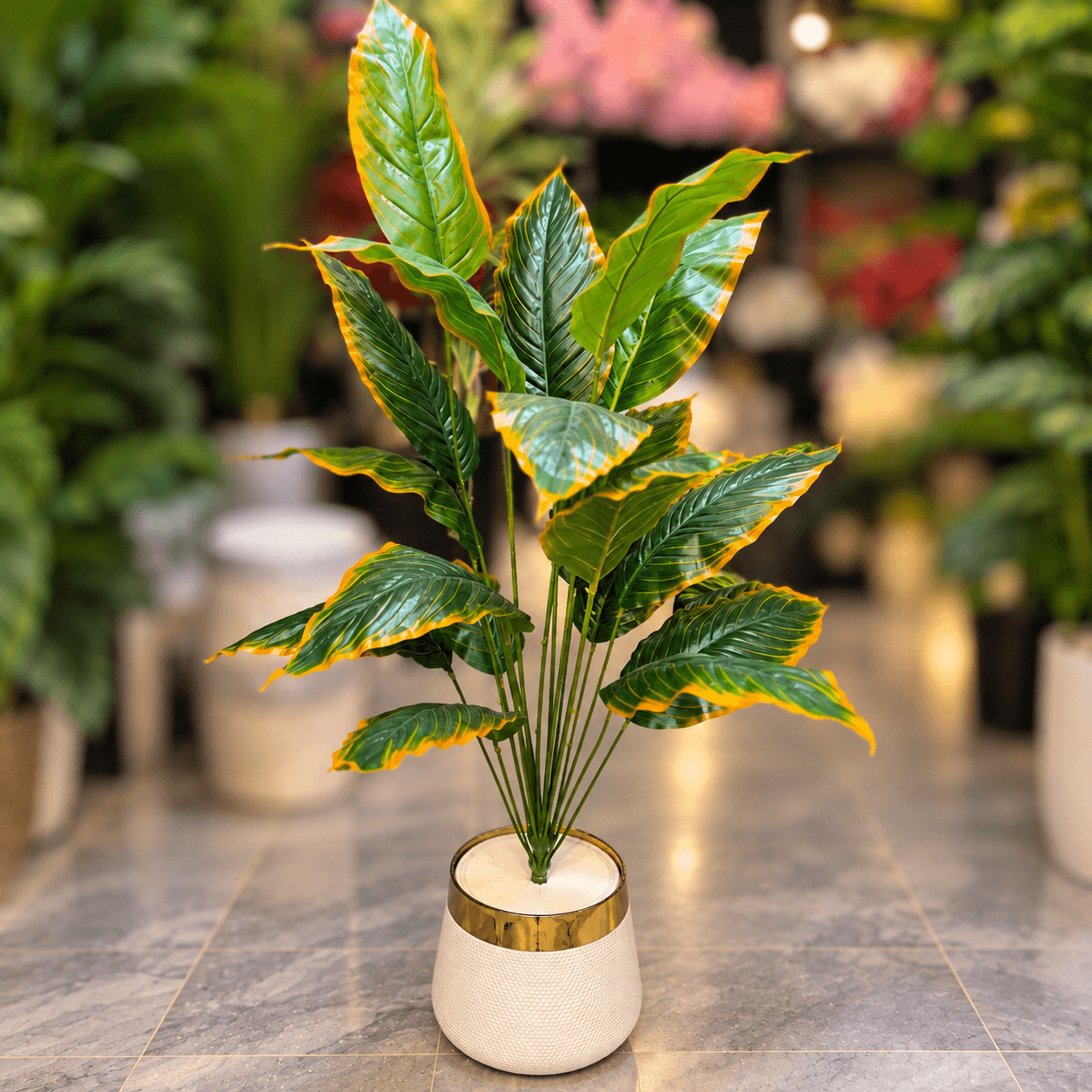 4 FT Artificial Dieffenbachia Plant with Decorative Planter
